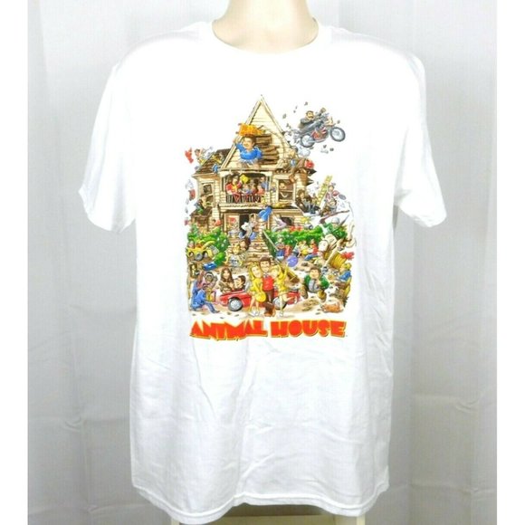 National Lampoons Animal House 70's Retro Cartoon Style Funko T-shirt L White - Picture 2 of 5